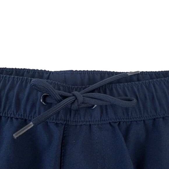 Solaris Navy Blue Athletic Workout Cargo Shorts Elastic Drawstring Waist - Picture 2 of 8